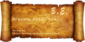 Brezsny Eulália névjegykártya